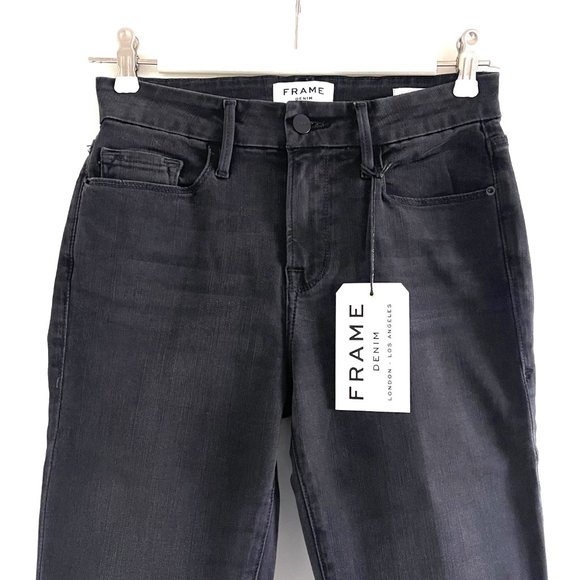 Frame Le Crop Mini Boot Shredded Raw Jeans in Fox Park Size 26 - Picture 4 of 10